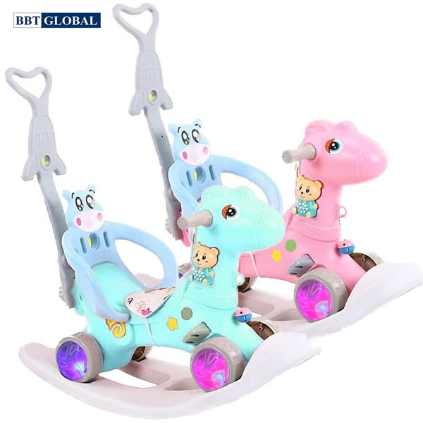 Ngựa bập bênh kết hợp chòi chân có đèn và nhạc RK-514