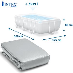 Vỏ bể kim loại chữ nhật 3m*1.75m*0.8m INTEX 12216