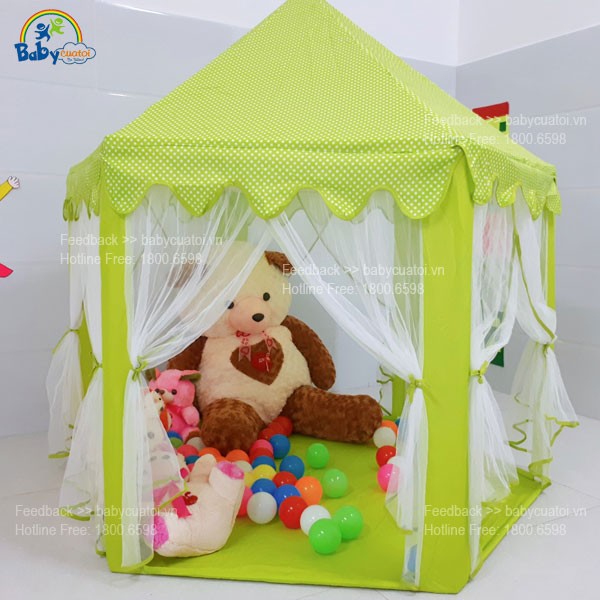 Lều công chúa cho bé gái có rèm cỡ lớn 140cm 1385 (528)