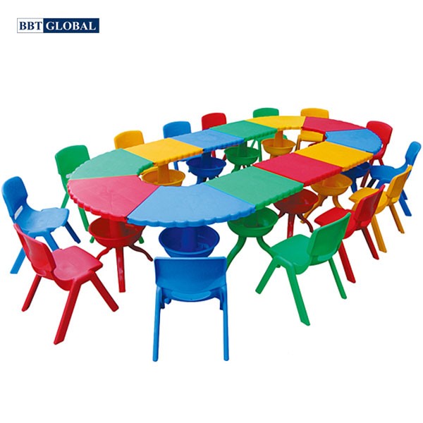 Bàn oval lớn sắc mầu nhập khẩu KXZY-011
