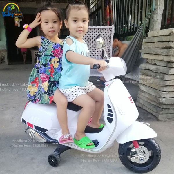 Xe máy điện trẻ em Vespa cỡ lớn nhất cho bé BBT-6116