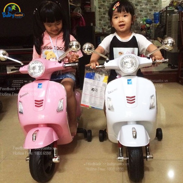 Xe máy điện trẻ em Vespa cỡ lớn nhất cho bé BBT-6116