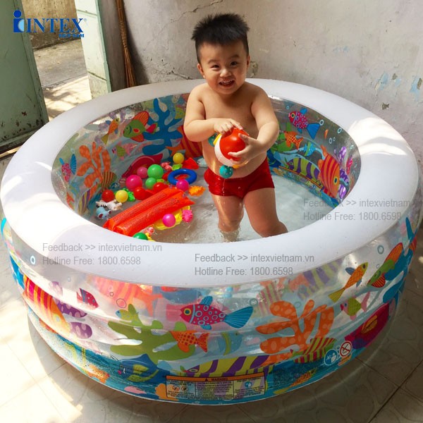 Bể bơi phao hình tròn có đáy bơm hơi INTEX 58480