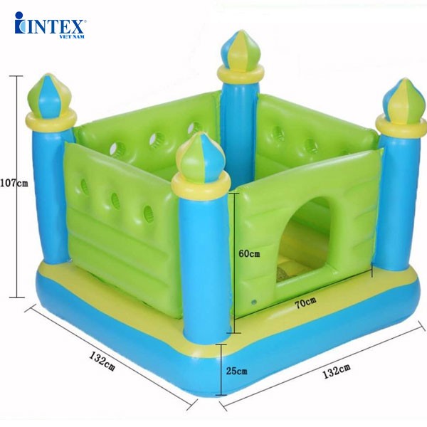 Nhà nhún lâu đài xanh cho bé INTEX 48257
