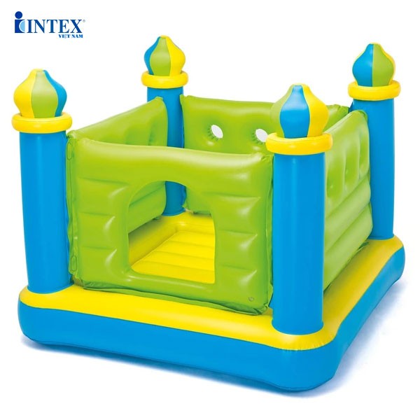 Nhà nhún lâu đài xanh cho bé INTEX 48257