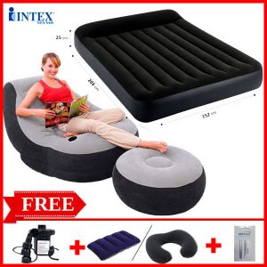 Combo ghế hơi INTEX 68564 và đệm đôi 1m52 (đủ màu)