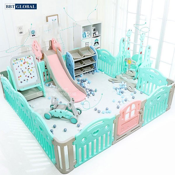 Combo quây bóng cầu trượt xích đu BSL303