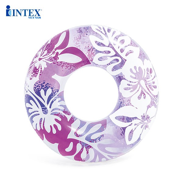 Phao bơi tròn hoa trong suốt 91cm INTEX 59251