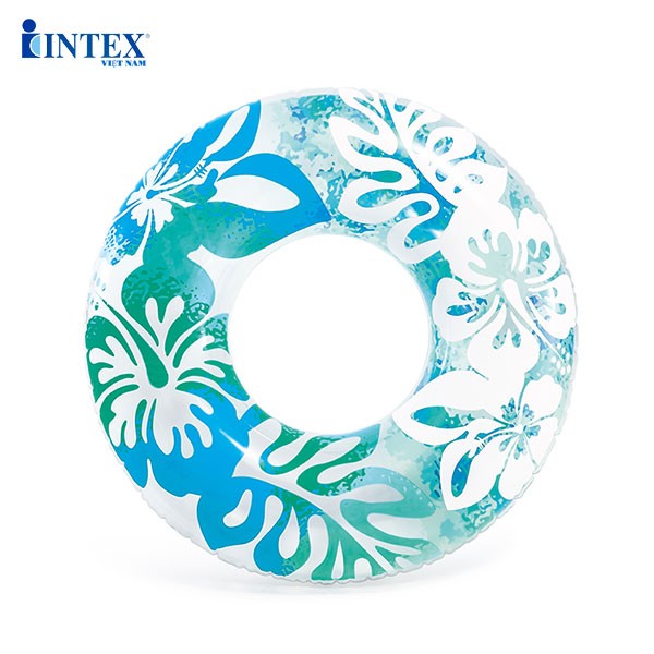 Phao bơi tròn hoa trong suốt 91cm INTEX 59251
