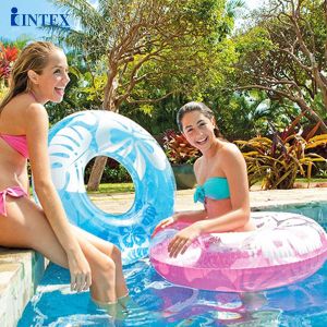 Phao bơi tròn hoa trong suốt 91cm INTEX 59251