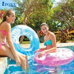 Phao bơi tròn hoa trong suốt 91cm INTEX 59251