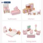 Bộ đồ chơi nội thất nhà búp bê bằng gỗ BBT Global MSN19034