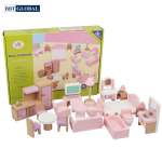 Bộ đồ chơi nội thất nhà búp bê bằng gỗ BBT Global MSN19034