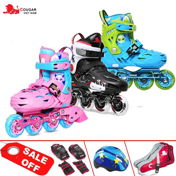 Giày trượt patin Cougar bánh cao su cao cấp MZS303
