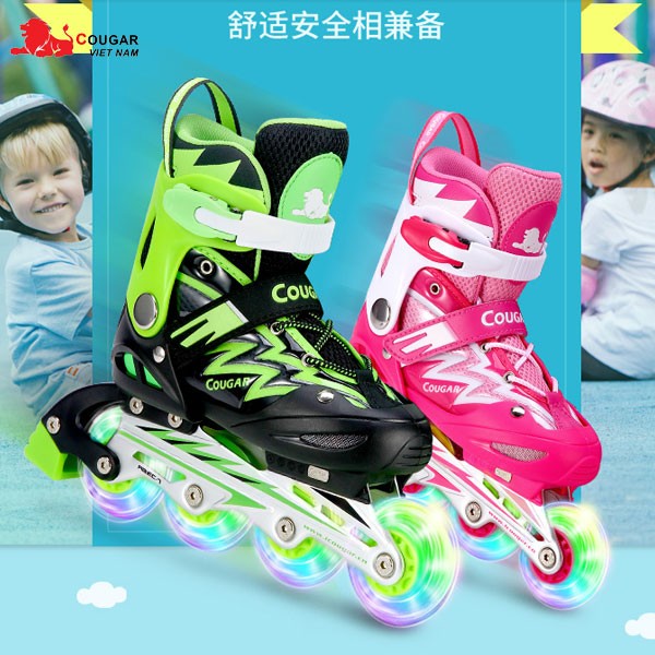 Giày trượt patin Cougar 4 bánh phát sáng MZS835LQS
