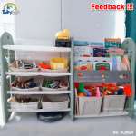 Giá kệ để đồ chơi và đồ dùng cho bé BBT Global xanh lá SH9604