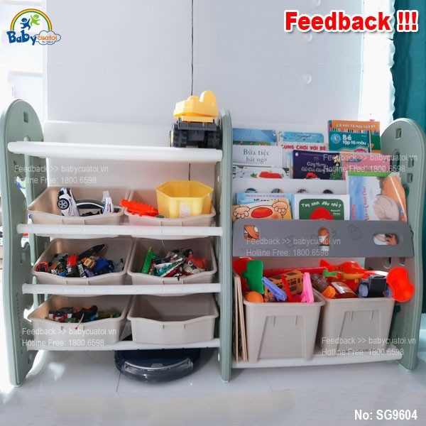 Giá kệ để đồ chơi và đồ dùng cho bé BBT Global xanh lá SH9604