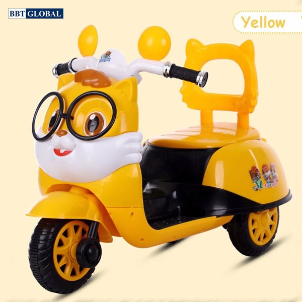 Xe máy điện trẻ em hình chú mèo BBT-669 | Màu vàng