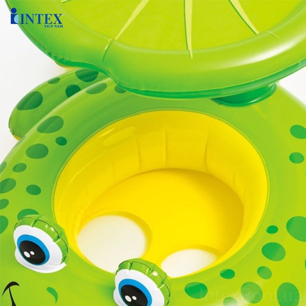 Phao bơi INTEX xỏ chân mái che hình ếch xanh 56584