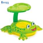 Phao bơi INTEX xỏ chân mái che hình ếch xanh 56584