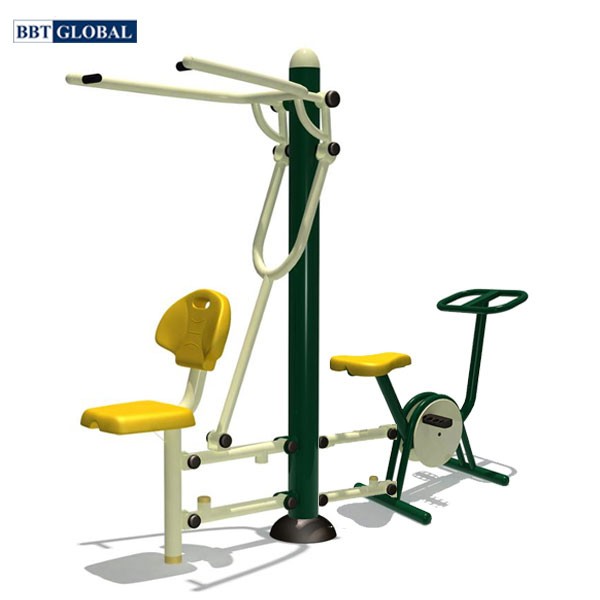 Thiết bị thể dục ngoài trời kéo tay kết hợp xe đạp KXJS-083
