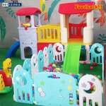 Nhà chòi cầu trượt 2 khoang cho bé ZK1056