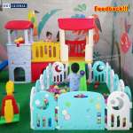 Nhà chòi cầu trượt 2 khoang cho bé ZK1056