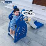 Cầu trượt đơn máng dài 1m8 bậc thang kín cho bé BBT GLOBAL BSL308