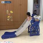 Cầu trượt đơn máng dài 1m8 bậc thang kín cho bé BBT GLOBAL BSL308