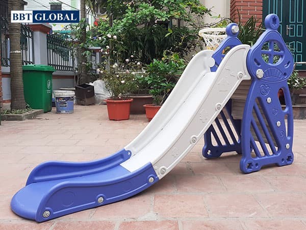 Cầu trượt đơn máng dài 1m8 bậc thang kín cho bé BBT GLOBAL BSL308