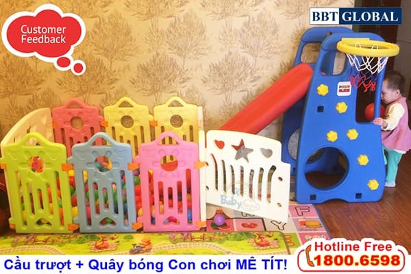 Cầu trượt Hàn Quốc có ném bóng rổ TB200