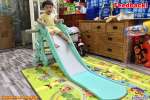 Cầu trượt chú hươu máng dài 1m8 có ném bóng rổ BSL302