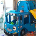 Cầu trượt bể bóng Hàn Quốc xe Bus Tayo 3 trong 1 Y1543
