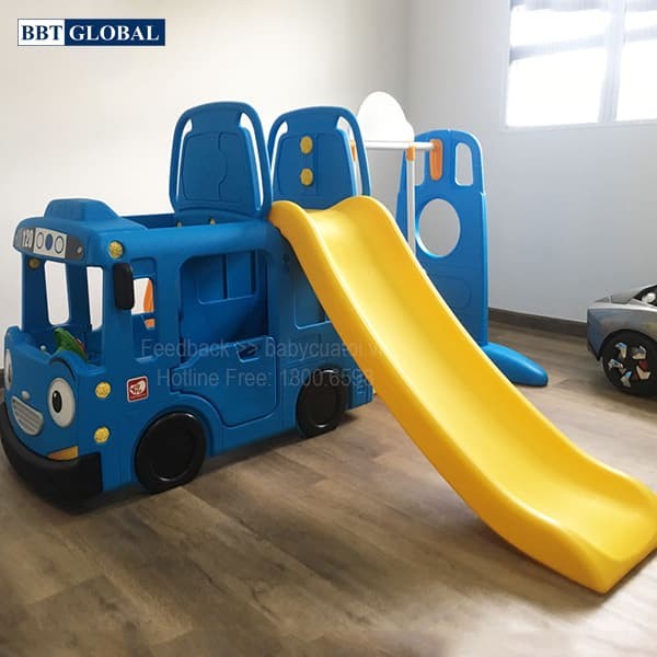 Cầu trượt bể bóng Hàn Quốc xe Bus Tayo 3 trong 1 Y1543