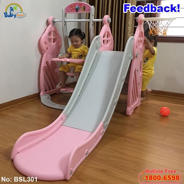 Cầu trượt xích đu hình lâu đài BSL301