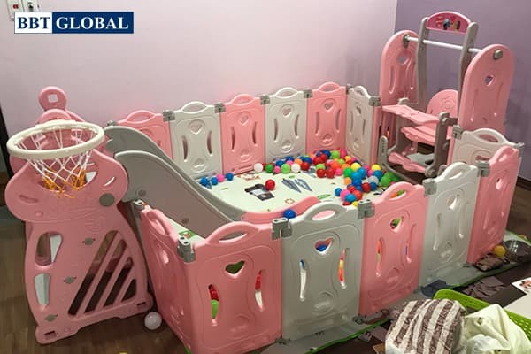 Combo Quây bóng cầu trượt xích đu gấp gọn BSL306
