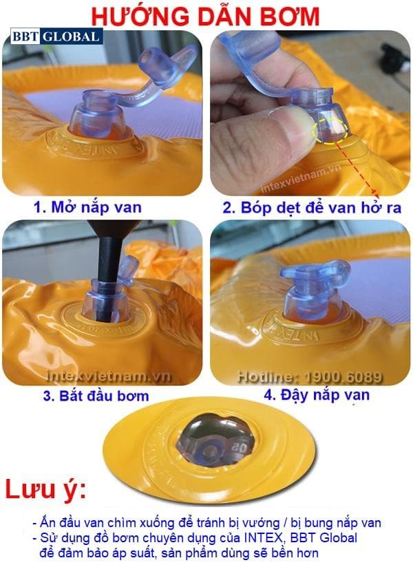 Hướng dẫn bơm nhà hơi mini cho bé