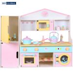 Set bếp gỗ nấu ăn cao cấp kèm tủ đồ 2 tầng MSN19031