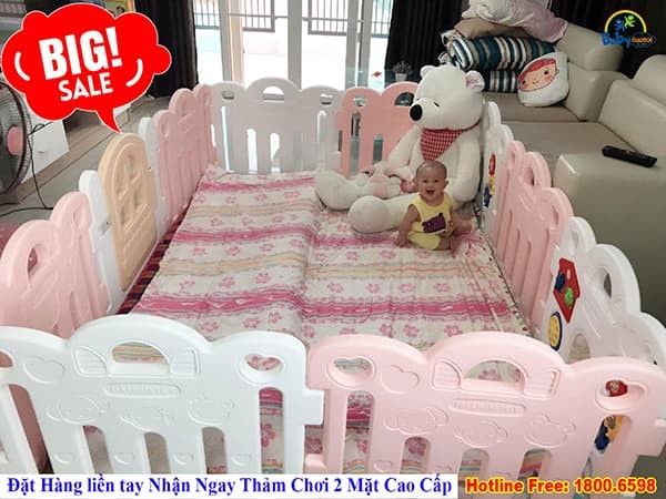Quây cũi 8 cạnh Hàn Quốc nhập khẩu có đồ chơi HNP737-8 cạnh