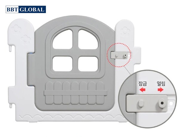 Quây cũi nhựa Hàn Quốc cho bé HNP737-8 | Cạnh cửa