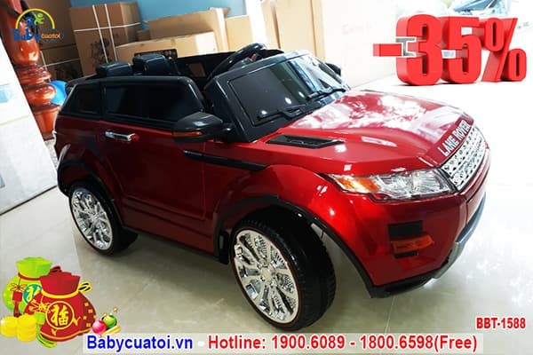 Ô tô điện trẻ em LANE ROVER màu đỏ phun sơn BBT-1588D