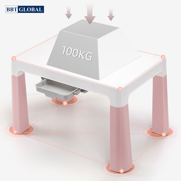 Bàn ghế style Hàn Quốc BBT GLOBAL cao cấp mầu hồng BB100-H