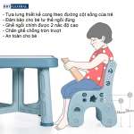 Bàn ghế style Hàn Quốc BBT GLOBAL cao cấp màu xanh BB101-X