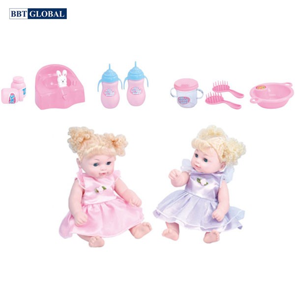 Đồ chơi 2 búp bê ghế ngồi ăn dặm KT3000F