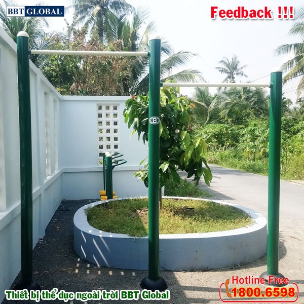Dự án lắp đặt thiết bị thể dục ngoài trời tại Giồng Trôm, Bến Tre | Xà đơn 2 nấc độ cao