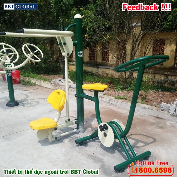 Dự án lắp đặt thiết bị thể dục ngoài trời tại Giồng Trôm, Bến Tre | Máy tập đạp xe kết hợp kéo tay vai