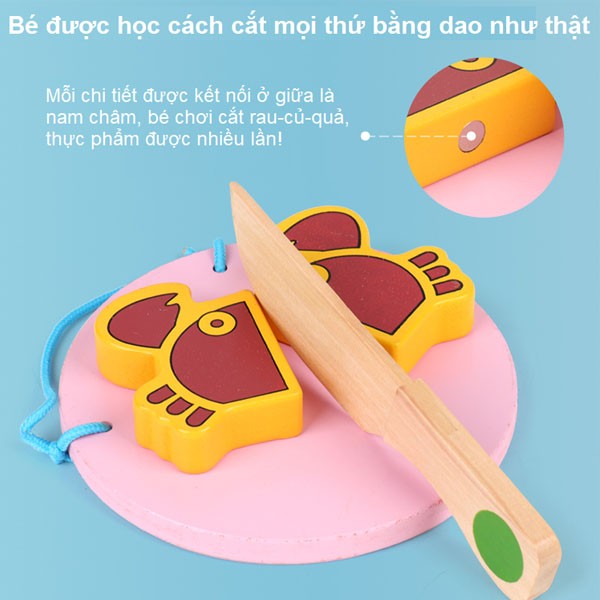 Đồ chơi xe đẩy siêu thị cho bé bằng gỗ MSN17069