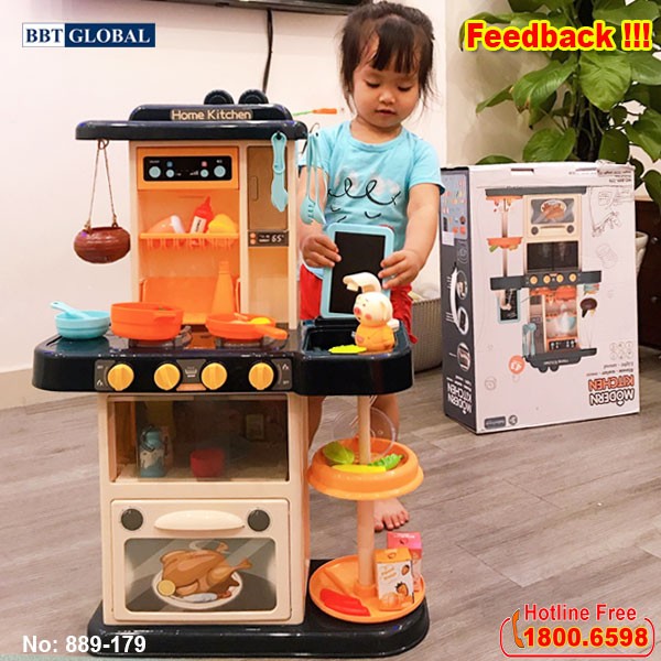 Đồ chơi nấu ăn cho bé 72cm 43 chi tiết xanh 889-179