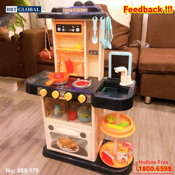 Đồ chơi nấu ăn cho bé 72cm 43 chi tiết xanh 889-179