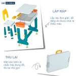 Bộ bàn chơi LEGO đa năng 1 ghế cho bé màu xanh BB104